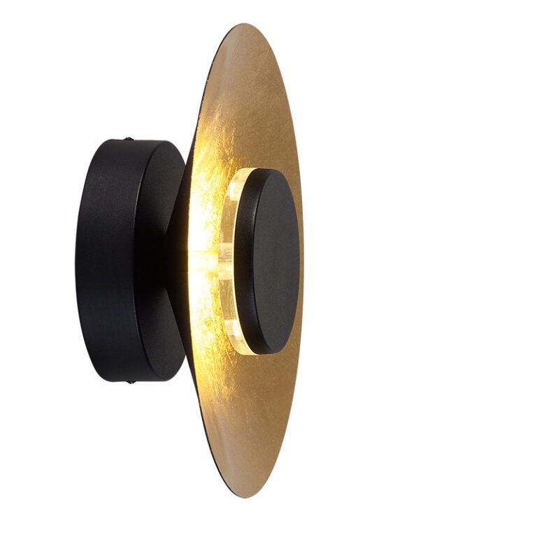 Aplique de pared LED Orion negro y oro