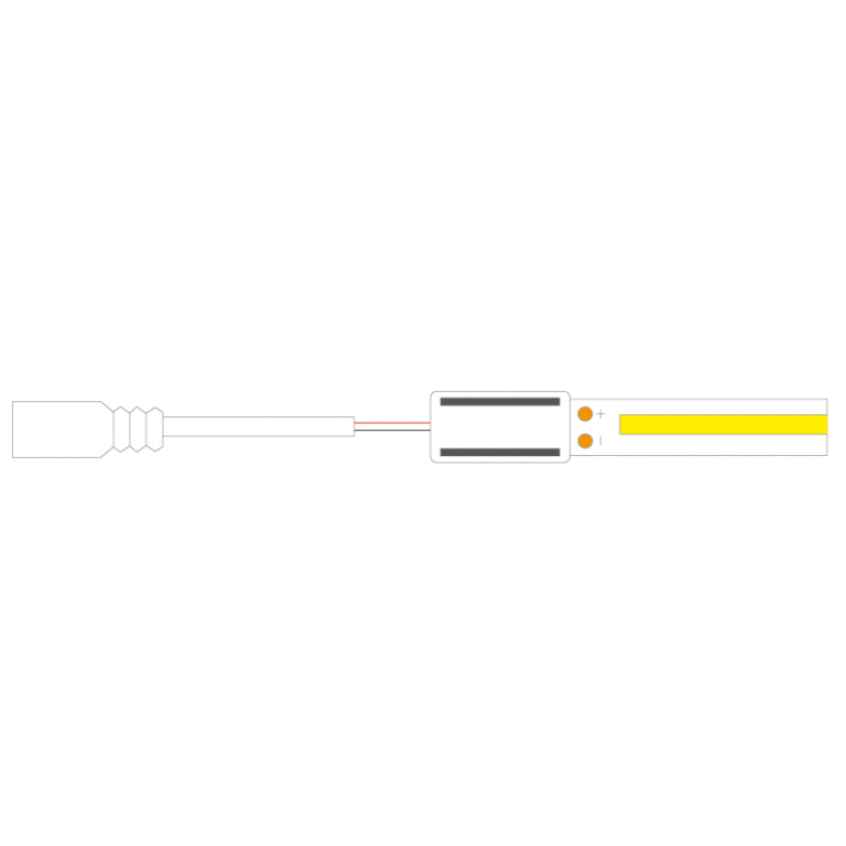 Cable conexión DC Hembra COB + Conector 8mm