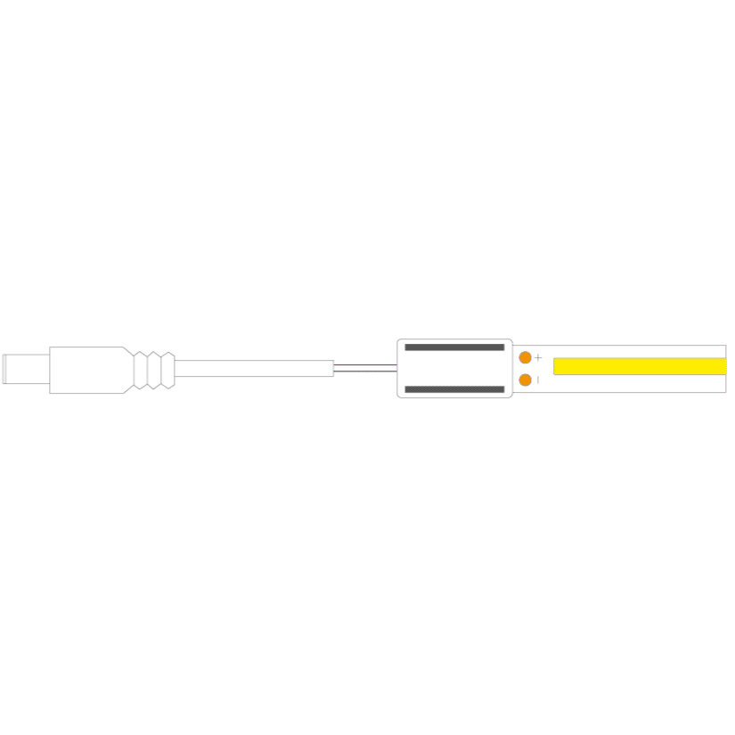 Cable conexión DC Macho COB + Conector 8mm - Lámparas Ibelan Cable conexión DC Macho COB + Conector 8mm