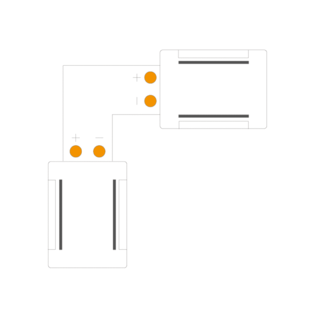 Conector L tiras 8mm COB