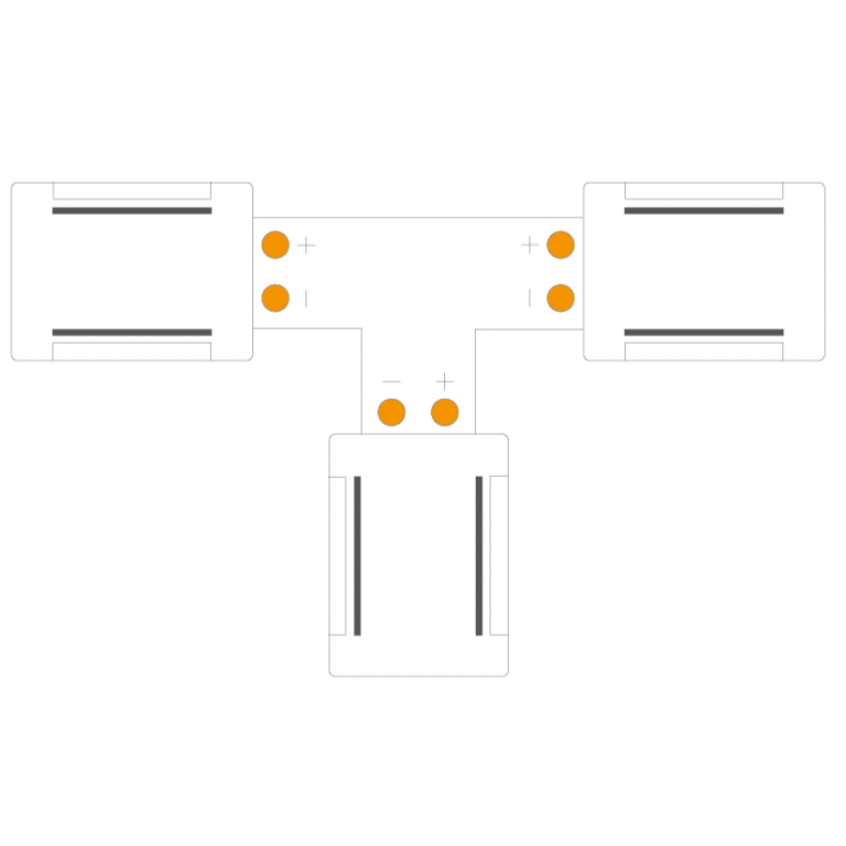 Conector T tiras 8mm COB