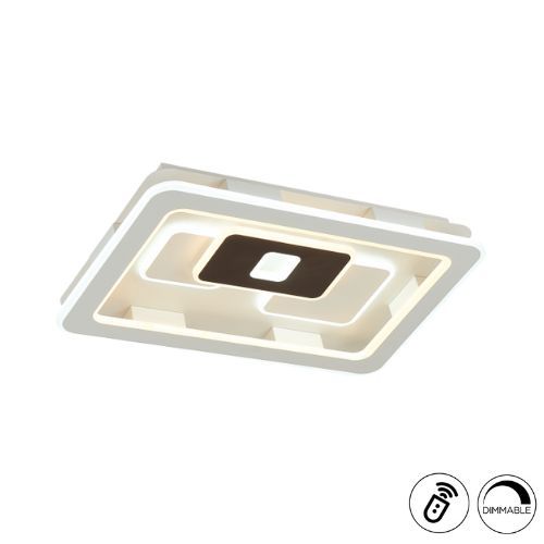 Plafón de techo LED blanco/marrón rectangular