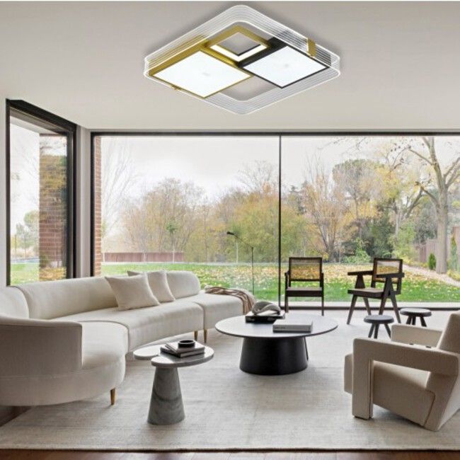 Plafón de techo LED negro-oro