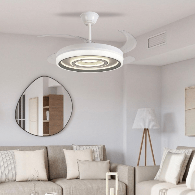 Ventilador De Techo Retráctil Marte Blanco Gris - Lámparas Ibelan Ventilador De Techo Retráctil Marte Blanco Gris - Imagen 5