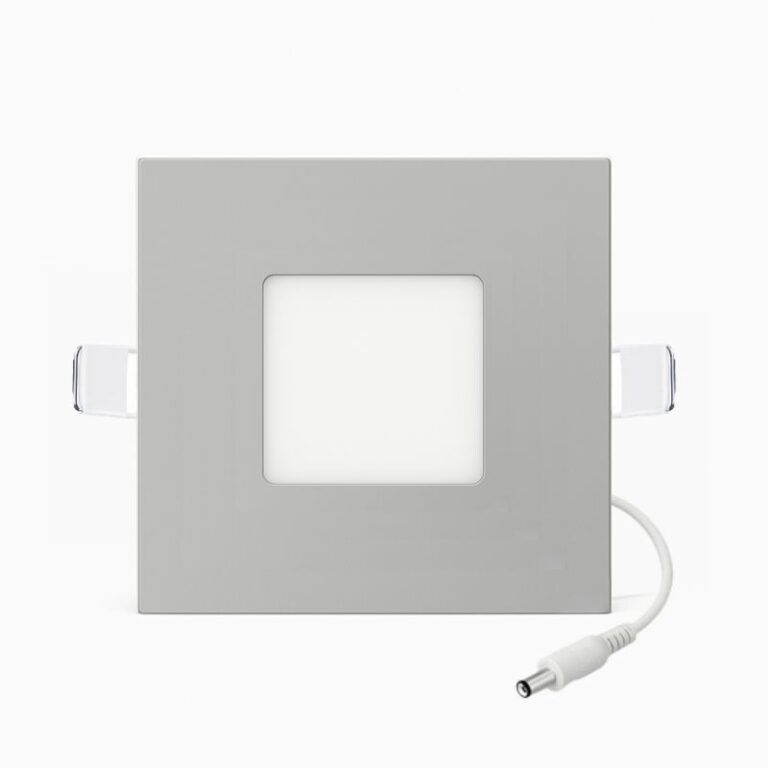 Downlight LED 6w cromo cuadrado empotrado