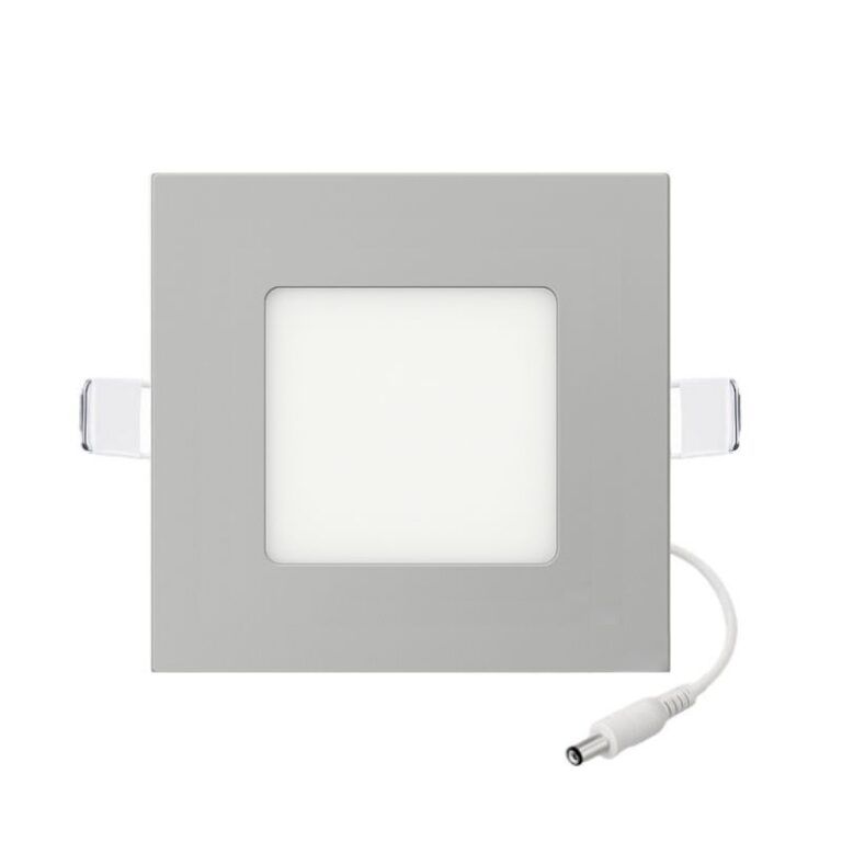 Downlight LED 12w cromo cuadrado empotrado