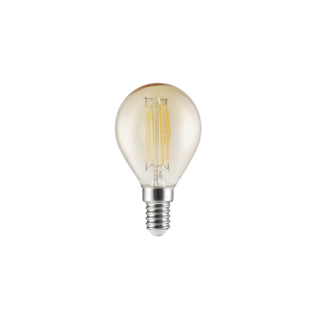 Bombilla Led Esférica 6W Ámbar Led 6W 570Lm 3000K - E-14